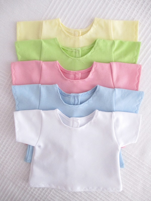 Shirts mit kurzen Ärmeln aus Jersey in Pastellfarben